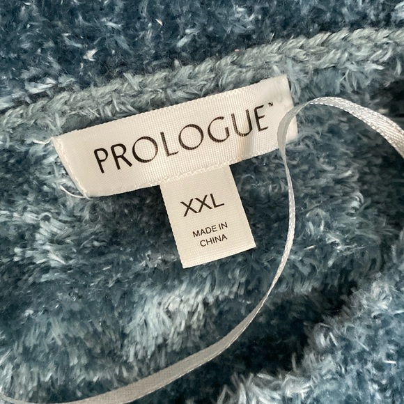 Prologue Teddy Bear Teal Fuzzy Sweater Super Soft - size XXLarge - Picture 5 of 11